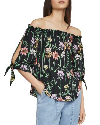 BCBGMAXAZRIA Botanical Floral Off-the-Shoulder Top | Bloomingdale's