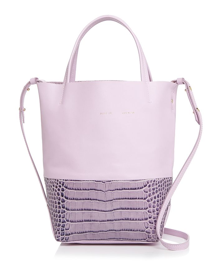 Alice.d Small Embossed Leather Tote In Lilac