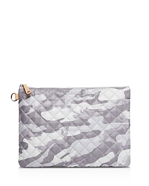 Mz Wallace Metro Pouch In Light Gray Camo