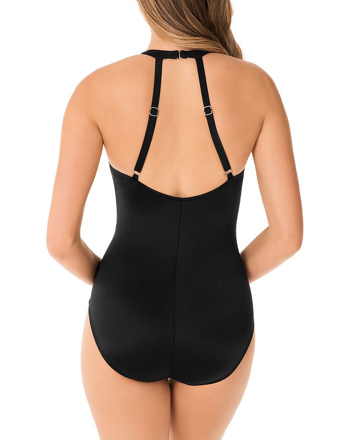 Miraclesuit Rock Solid Wrapsody One Piece Swimsuit In Black