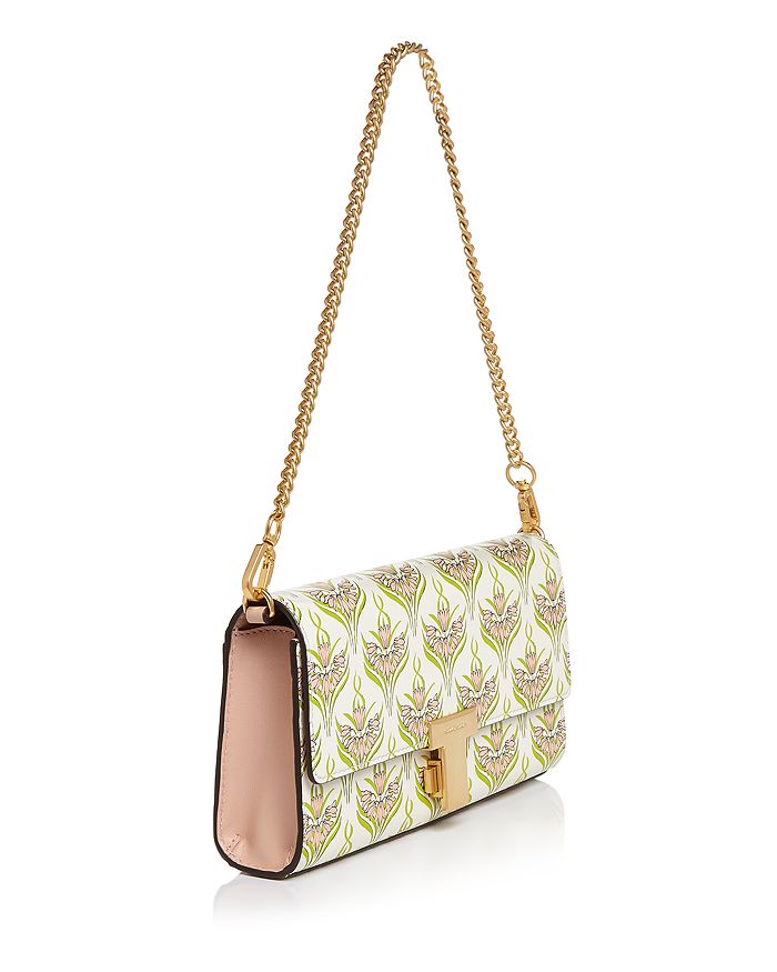 Tory Burch Juliette Printed Clutch In Pink Meridan/Gold ModeSens