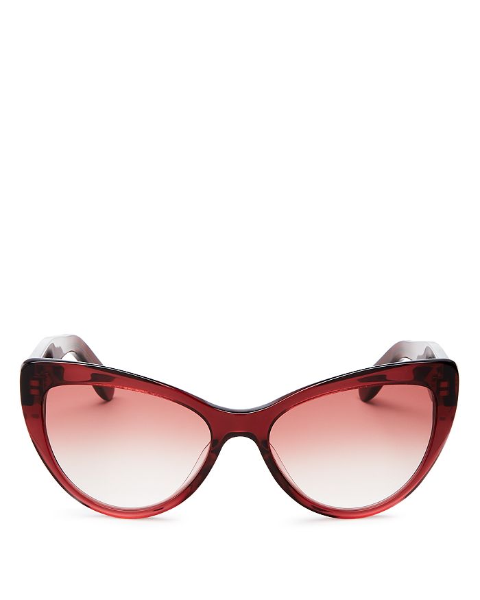 Salvatore Ferragamo Women S Cat Eye Sunglasses 56mm In Wine Wine