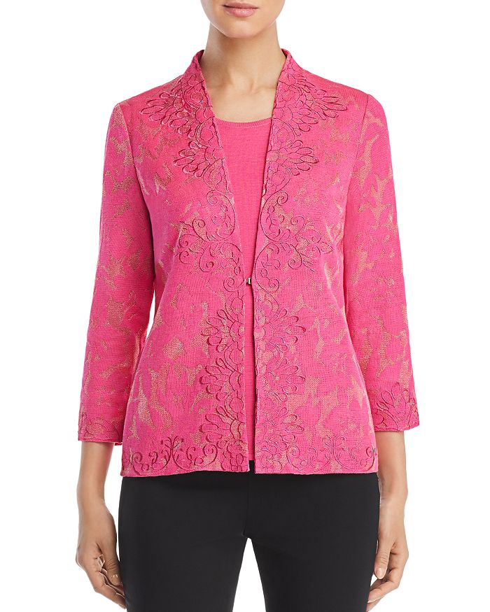 Misook Embroidered Knit Jacket | Bloomingdale's