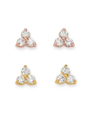 gold stone stud earrings