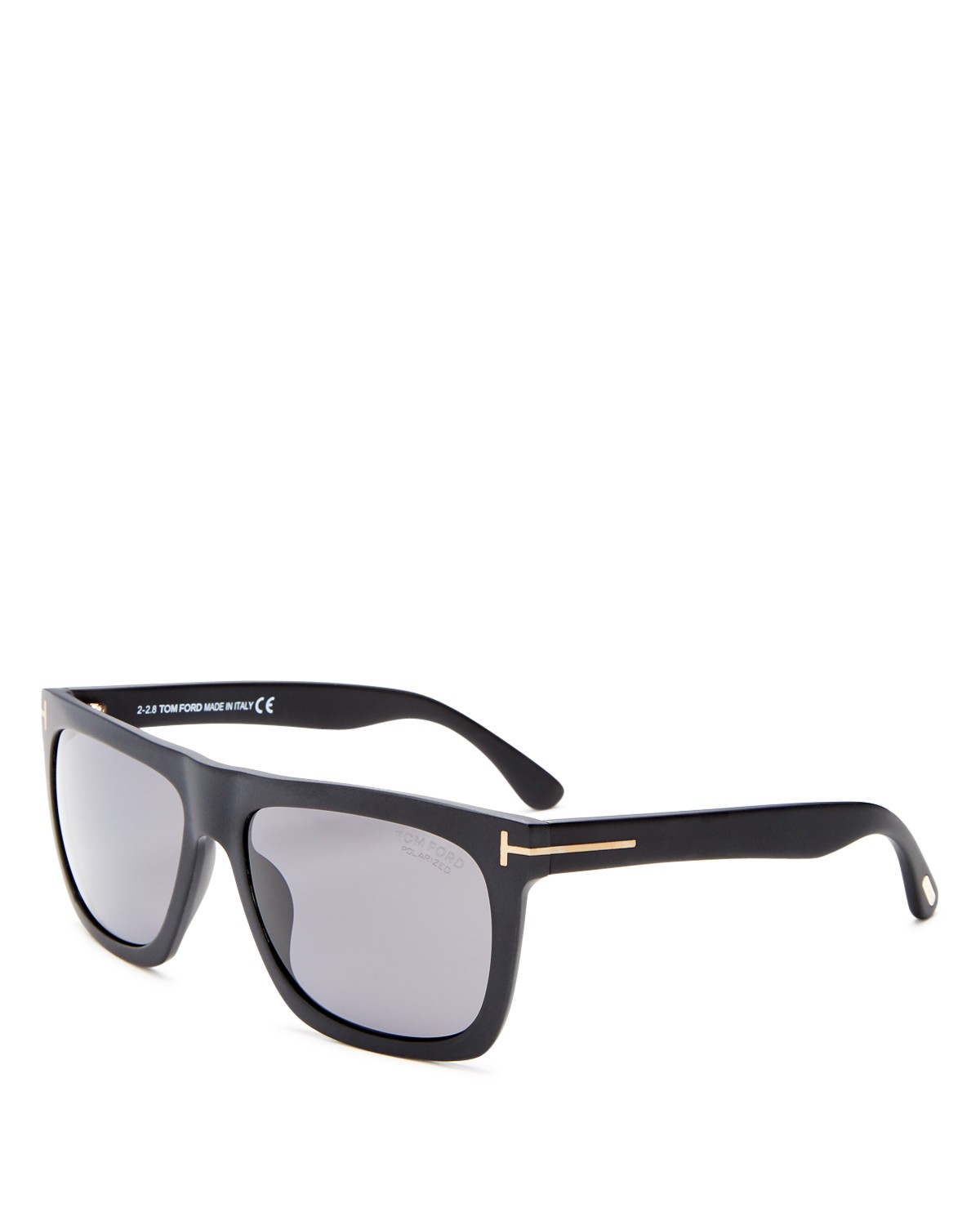 Tom Ford Morgan Polarized Flat Top Square Sunglasses, 57mm in Black/Smoke