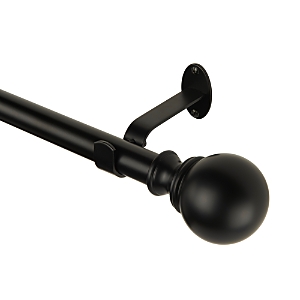 Elrene Home Fashions Cordelia Adjustable Curtain Rod With Ball Finials, 28-48 In Antique Black