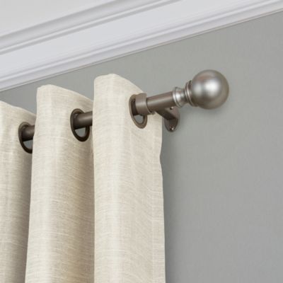 Cordelia Adjustable Curtain Rod with Ball Finials, 86"-120"