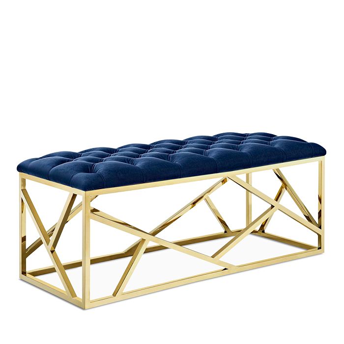 Modway Intersperse Gold Bench In Blue