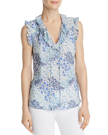 Rebecca Taylor Ava Sleeveless Floral Top | Bloomingdale's
