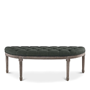 Modway Esteem Vintage French Upholstered Fabric Semi-circle Bench In Gray