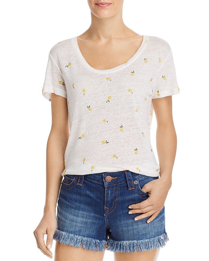 Rails Luna Lemon-print Tee In Citron