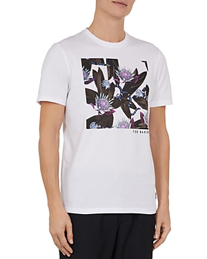 Ted Baker Portion Snake Graphic Crewneck Tee In White