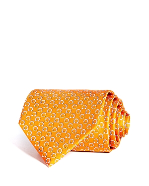 Ferragamo Good Gancini Classic Silk Tie In Orange