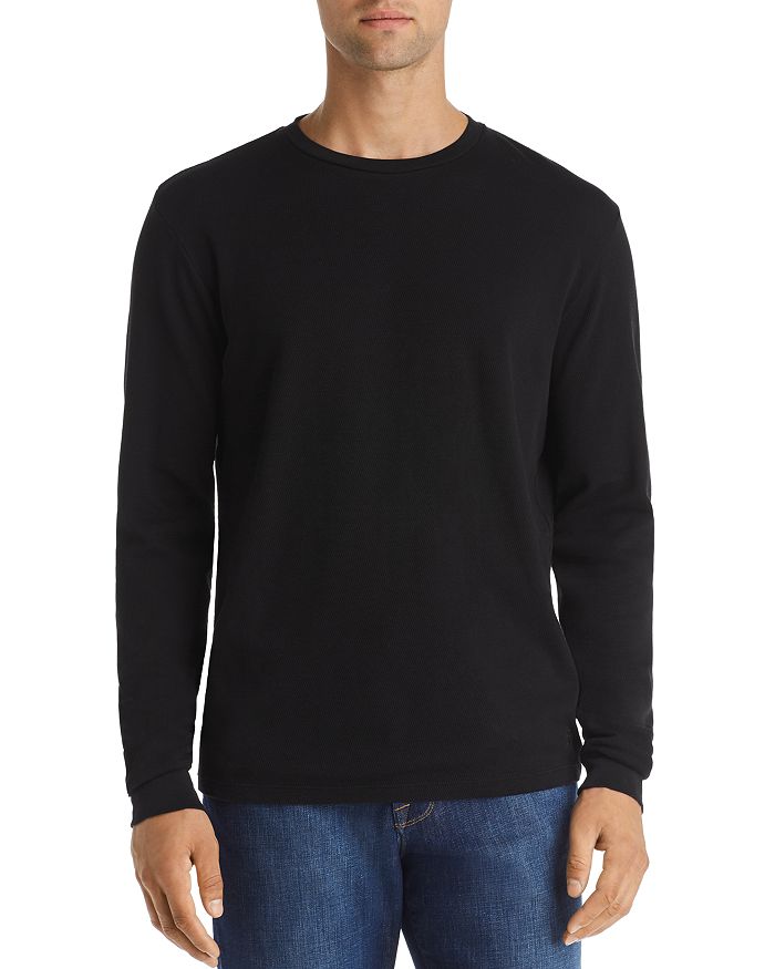 Frame Classic Fit Long Sleeve Crewneck T-shirt In Noir