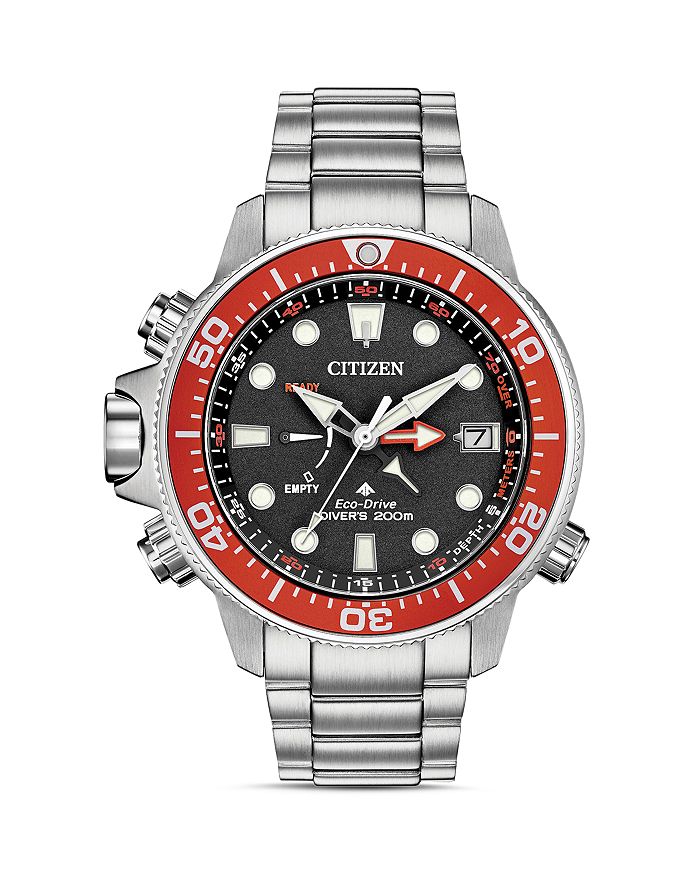 CITIZEN STAINLESS STEEL PROMASTER AQUALAND ECO-DRIVE WATCH, 46MM,BN2039-59E