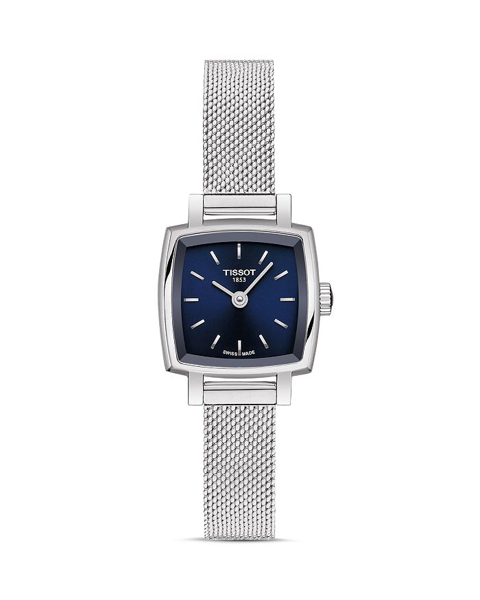 Tissot Lovely Square Mesh Bracelet Watch, 20mm X 20mm In Blue/silver