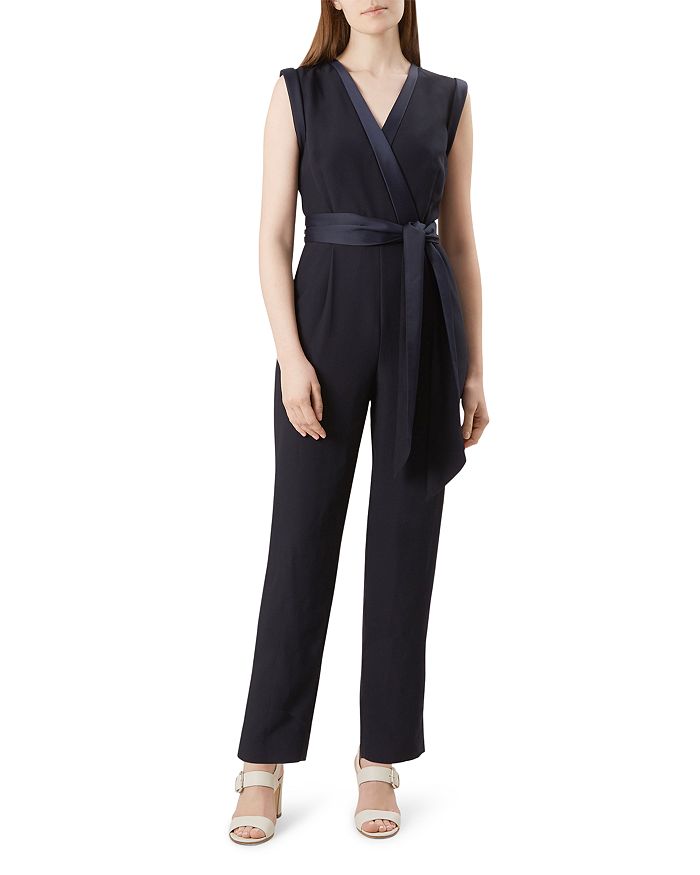 HOBBS LONDON Tillie Crossover Straight Leg Jumpsuit Bloomingdale s
