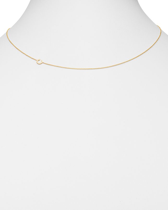 Shop Zoe Lev 14k Yellow Gold Asymmetrical Initial Pendant Necklace, 18l In C/gold
