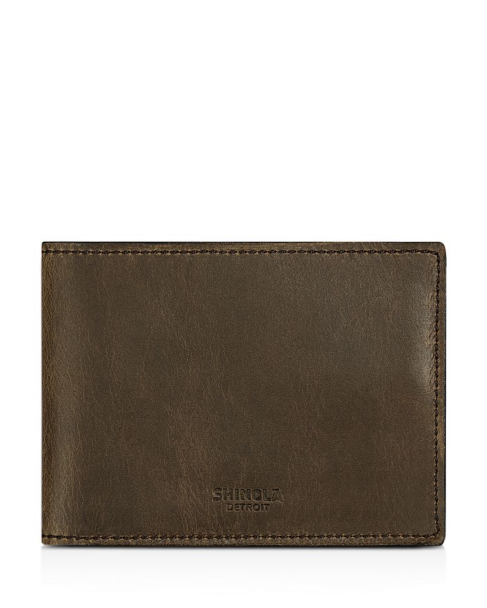 Shinola Men's Slim Leather Bi-fold Wallet In Moss