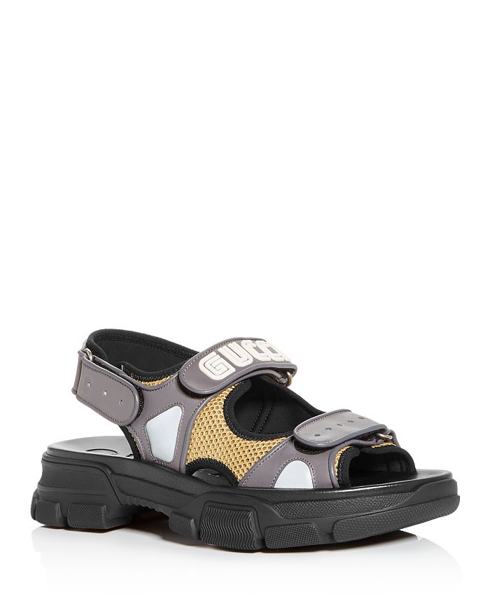Gucci Men s Leather Mesh Sandals Bloomingdale s