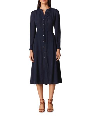 karen millen pleated midi shirt dress