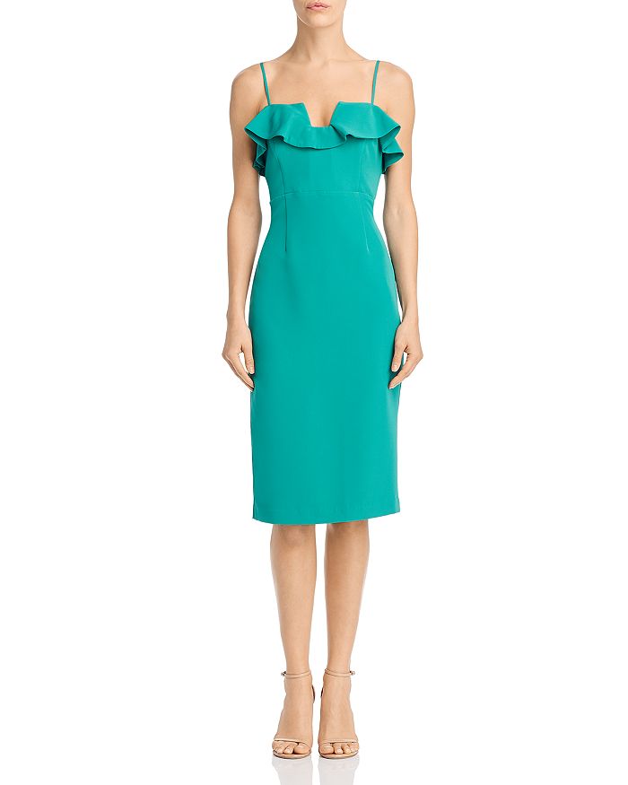 Bardot rossa sale frill cocktail dress
