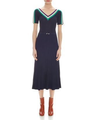 sandro knit midi shirtdress