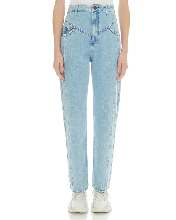Sandro Zined High-rise Straight-leg Jeans In Blue Vintage