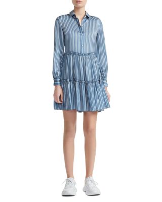 Maje Rodesa Striped Ruffled Shirt Dress | Bloomingdale's