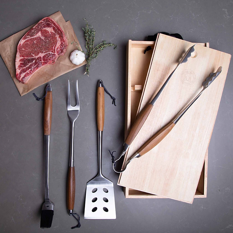 Schmidt Brothers Bbq Bonded Teak 4-pc. Grill Set