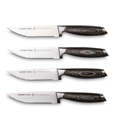 Schmidt Brothers™ Cutlery Bonded Ash, 4-Piece Jumbo Steak Knife Set 