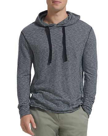 ATM Anthony Thomas Melillo Long-Sleeve Hooded Striped Jersey Tee ...