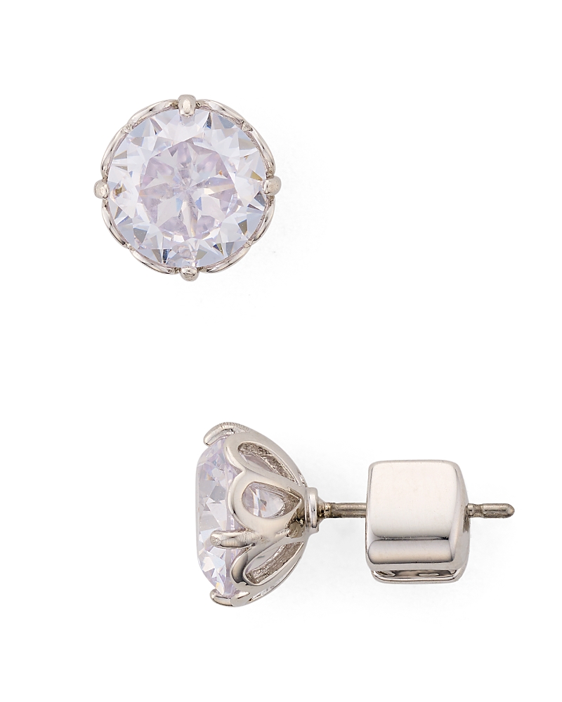 Kate Spade New York That Sparkle Round Earrings In Clear/silver
