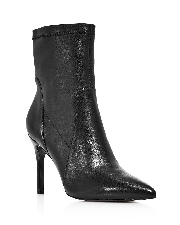 Charles David Women's Laurent Pointed-toe High-heel Booties In Black Leather