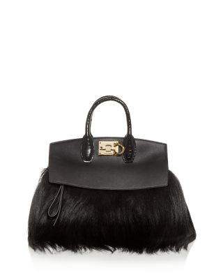 ferragamo fur bag