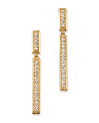 Bloomingdale's Diamond Milgrain Linear Drop Earrings in 14K Yellow Gold ...