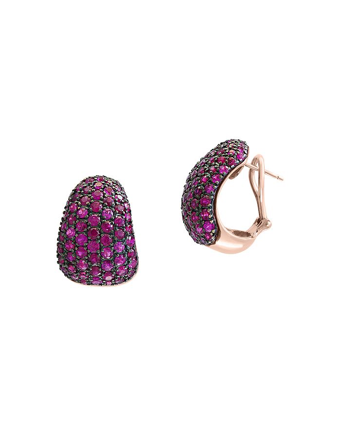Shop Bloomingdale's Ruby Statement Earrings In 14k Rose Gold - 100% Exclusive In Red/rose Gold