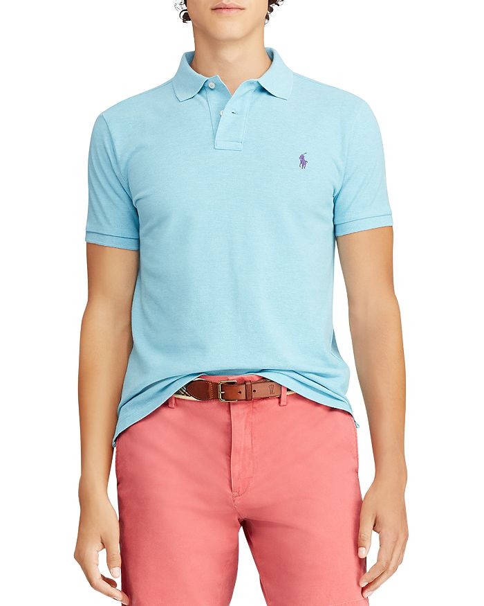 Polo Ralph Lauren Classic Fit Mesh Polo In Blue Heather