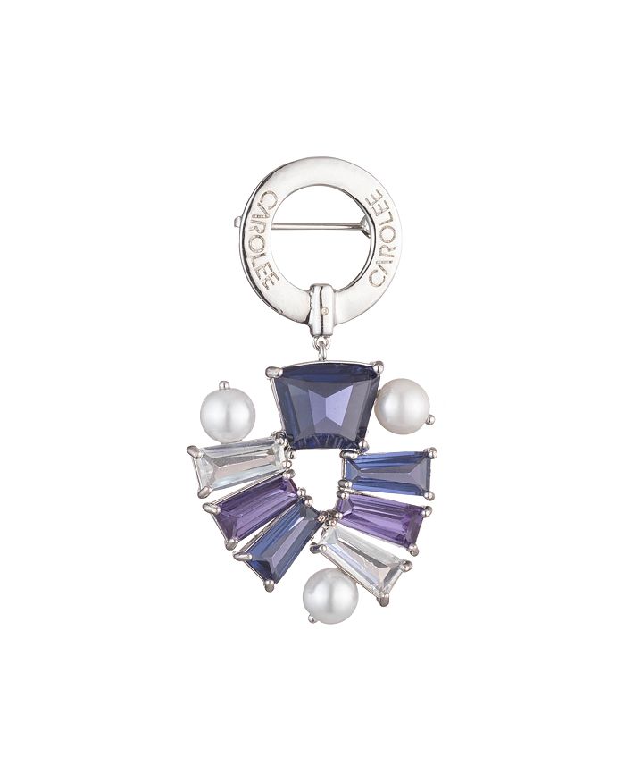 Carolee Charm Pin In Silver/blue