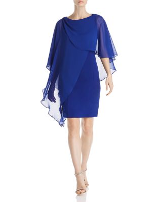 eliza j chiffon cape cocktail dress