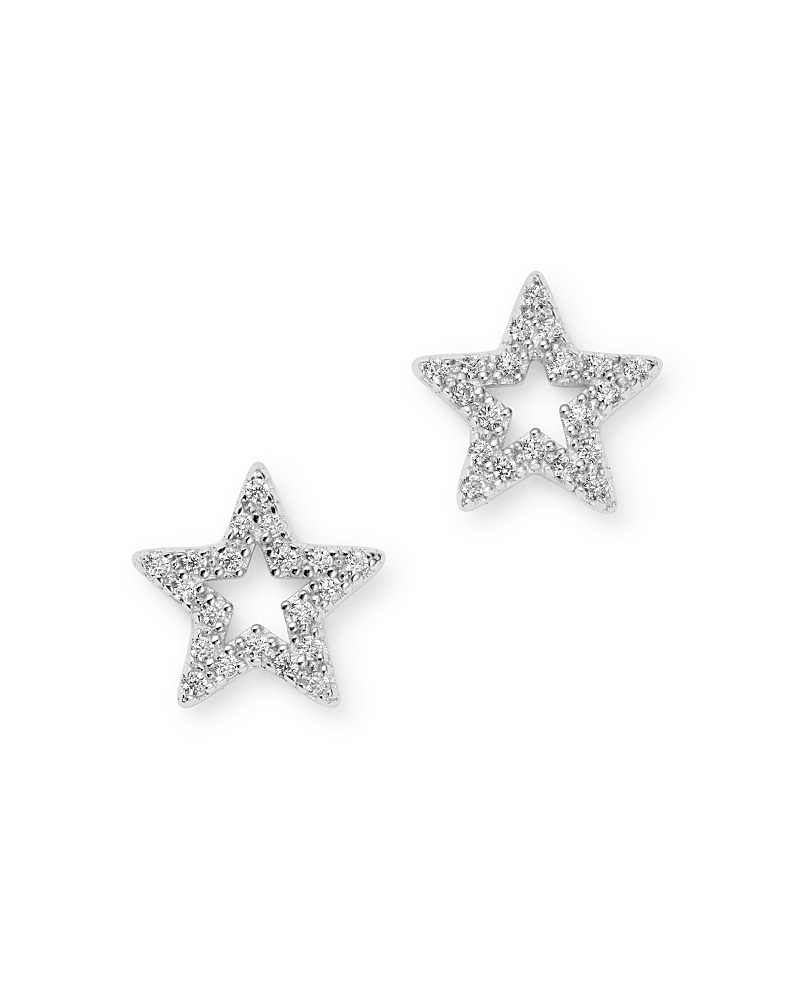 Bloomingdale's Fine Collection Diamond Star Stud Earrings in 14K White Gold, 0.10 tcw