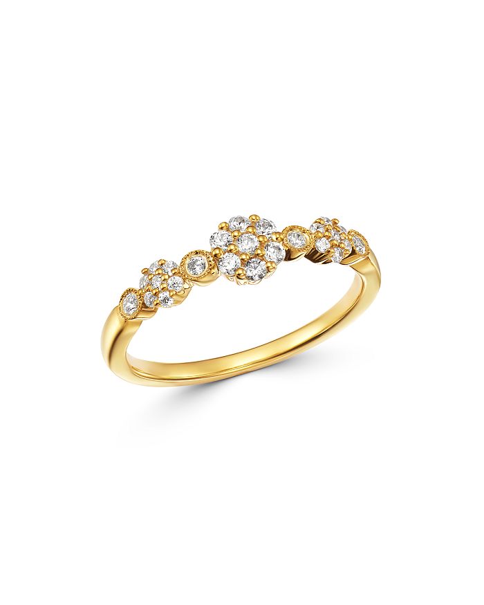 Bloomingdale's Diamond Cluster Band In 14k Yellow Gold, 0.25 Ct. T.w. - 100% Exclusive In White/gold