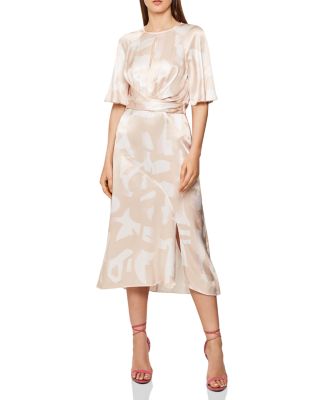 REISS Arlo Abstract Pattern Midi Dress 