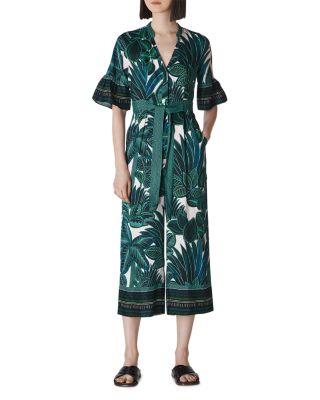 leaf print jumpsuit