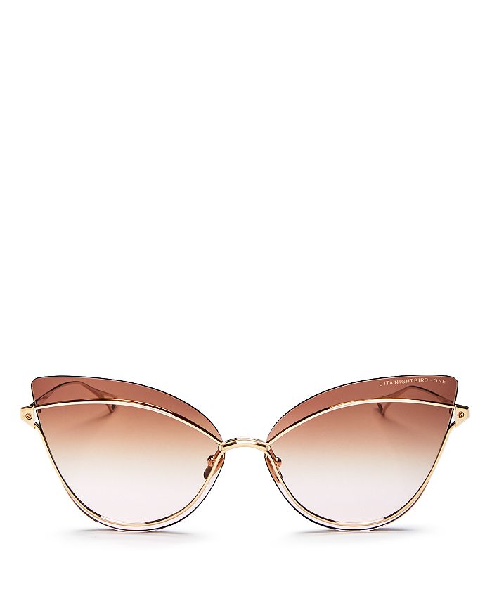 Dita Women's Nightbird-one Cat Eye Sunglasses, 55mm In White Gold/brown Pink Gradient