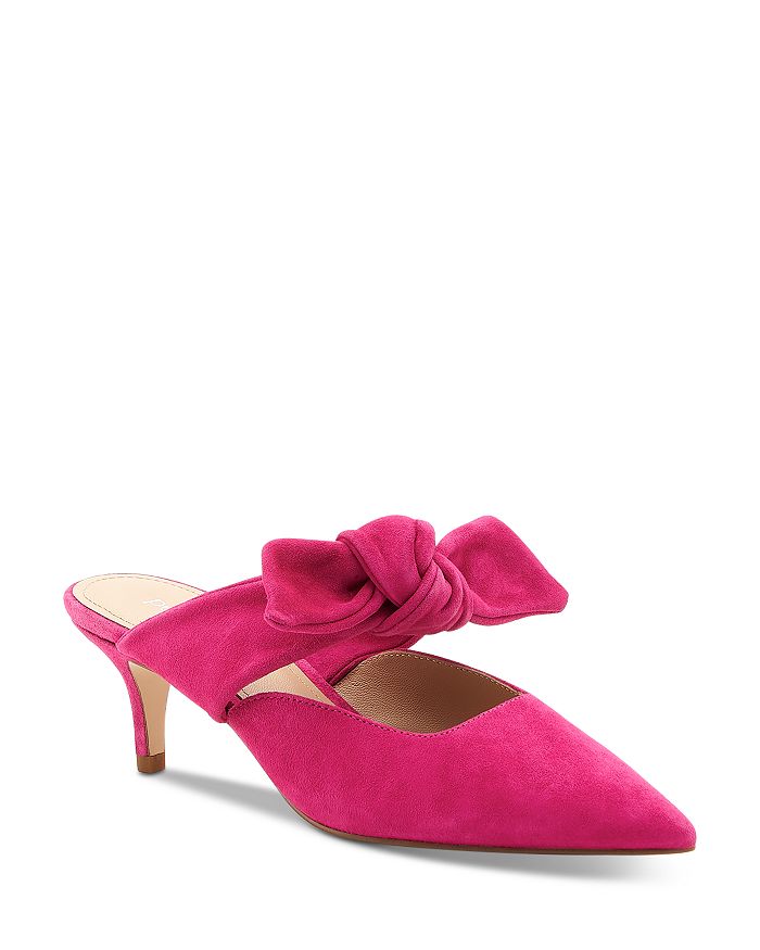 BOTKIER WOMEN'S PINA BOW-ACCENTED SUEDE KITTEN HEEL MULES,BF1213