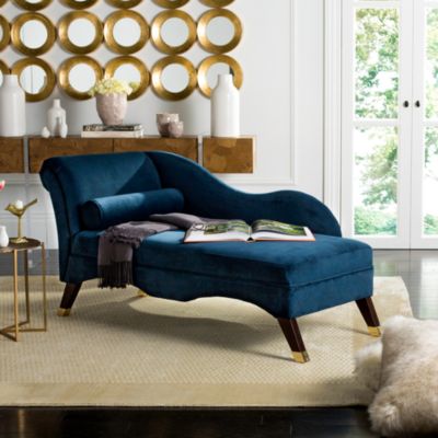 Safavieh Caiden Velvet Chaise with Pillow