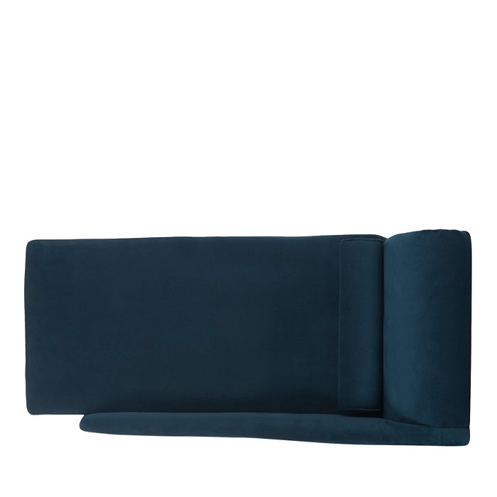 Shop Safavieh Caiden Velvet Chaise With Pillow In Navy/espresso