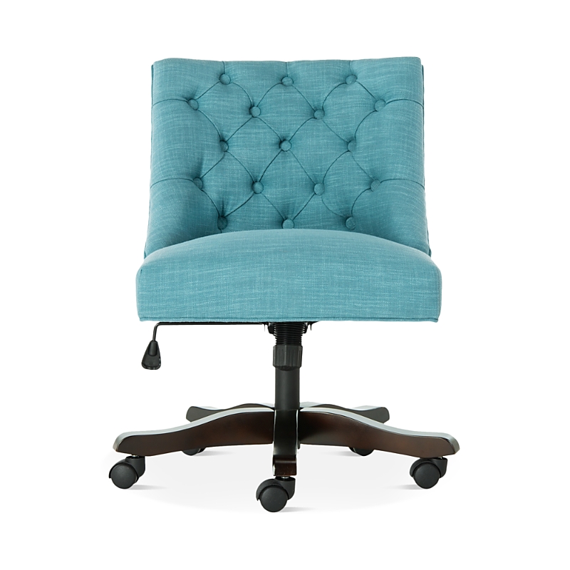 Safavieh Soho Tufted Swivel Desk Chair In Light Blue