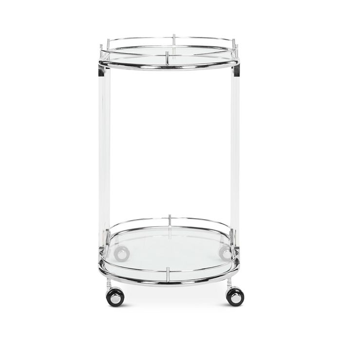 Shop Safavieh Lennon Acrylic Bar Trolley In Silver